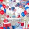 80Pcs Red White and Blue Latex Balloons with Confetti Balloons for 4th of July Decorations Independence Day Patriotic Anniversary